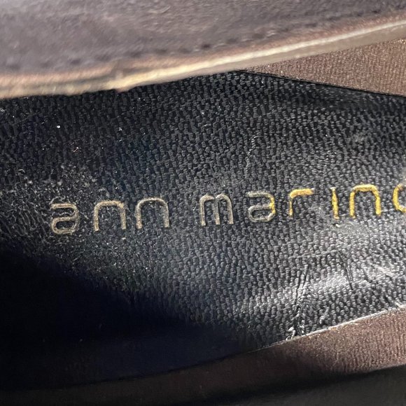 Ann Marino fabric ruffles Dress peep-toe Heels Charcoal Grey, S8 - Picture 5 of 5